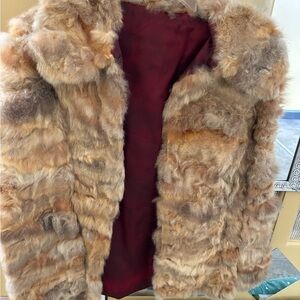 Luxurious Faux Fur Coat in Tan size medium perfect condition purchased new 1970s
